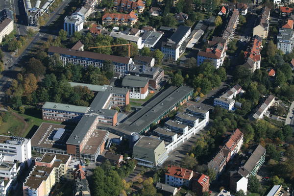 Luftbild des Uni-Standorts Wilhelmshöher Allee