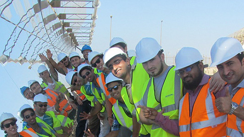 REMENA Students in front of a CSP system
