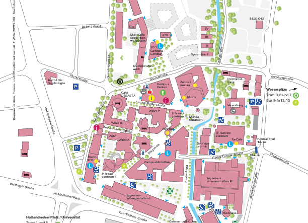Campusplan Holländischer Platz als pdf Download