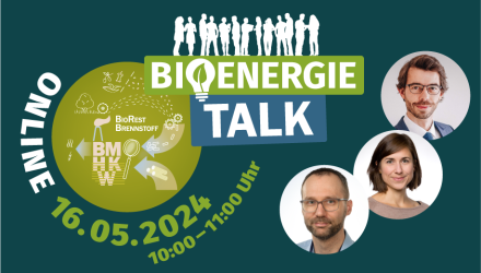 Plakat des Bioenergie Talk mit Logo, Daten und Personen