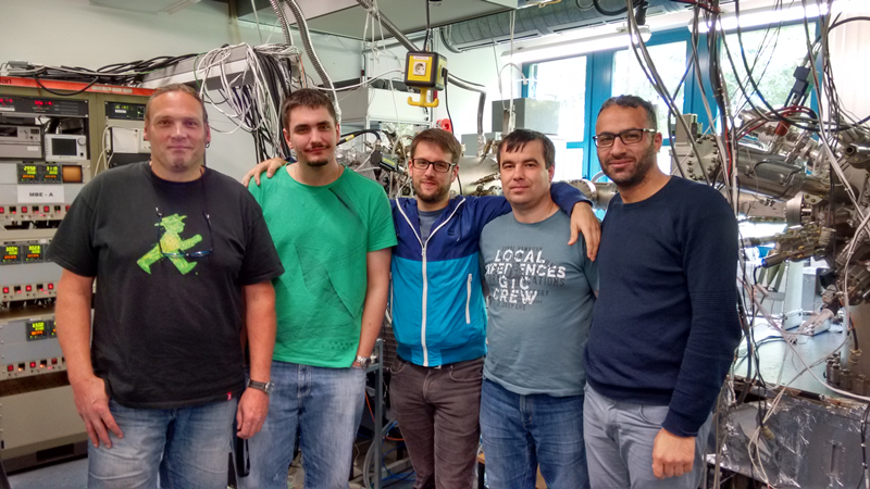 MBE team (July 2016). From the left: Dirk Albert, Sven Bauer, Marc S. Wolf, Vitalii Sichkovskyi, Saddam Banyoudeh.
