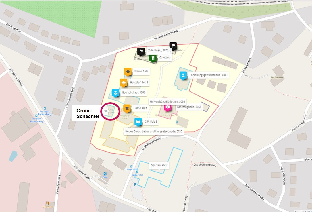 OpenStreetMap - Carte de l'université de Kassel, site de Witzenhausen, rue de la gare du Nord