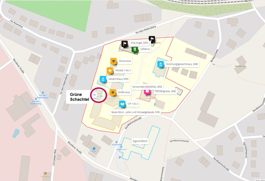 OpenStreetMap - Map of the University of Kassel, Witzenhausen site, Nordbahnhofstraße