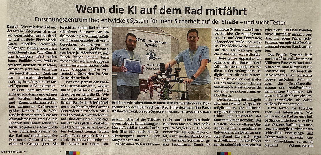 Wenn die KI auf dem Rad mitfährt, Zeitungsartikel
