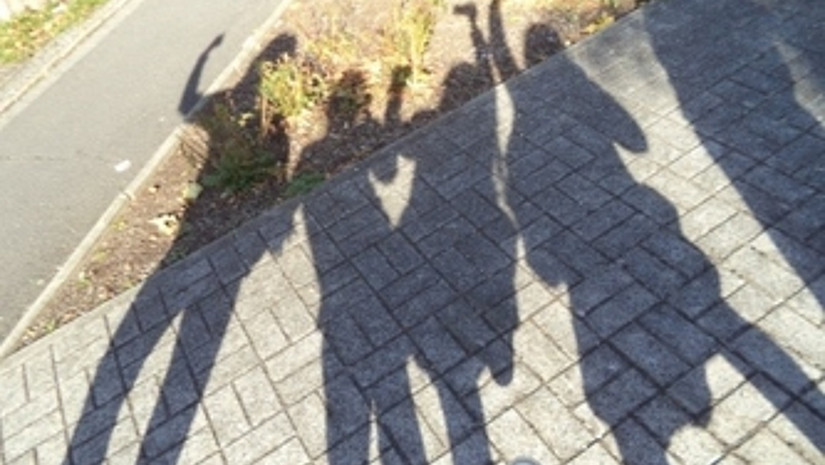 Skillfully staged - "shadow image" from the neighborhood survey in Ziehers Süd in Fulda, October 2013.