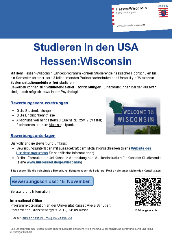 Hessen/Wisconsin Ausschreibung