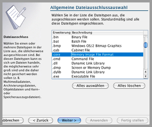  (öffnet Vergrößerung des Bildes)Allgemeine Dateiausschlusswahl