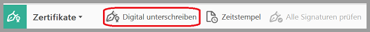 Schaltfläche Digital unterschreiben