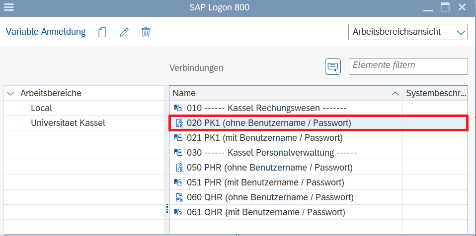 (öffnet Vergrößerung des Bildes) Screenshot Anmeldung SAP GUI