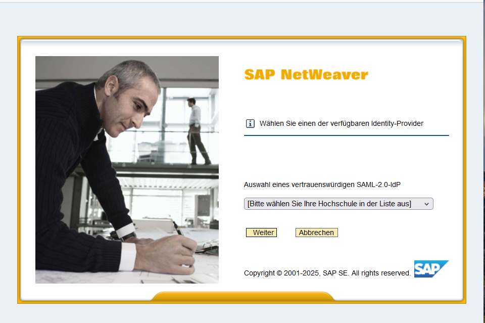  (öffnet Vergrößerung des Bildes)Screenshot Anmeldung ESS