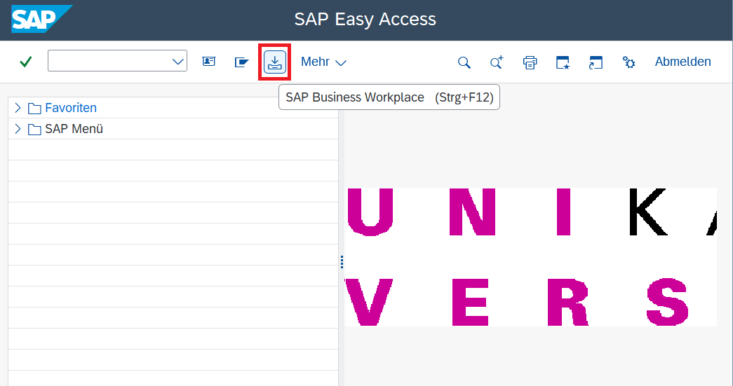  (öffnet Vergrößerung des Bildes)Screenshot EVER – Nutzung über SAP GUI – SAP Business Workplace