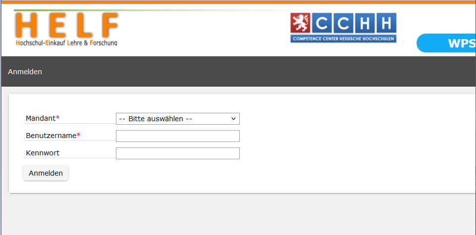  (öffnet Vergrößerung des Bildes)Screenshot Anmeldung WPS 