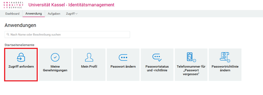  (öffnet Vergrößerung des Bildes)User-App Icon für Zugriff anfordern