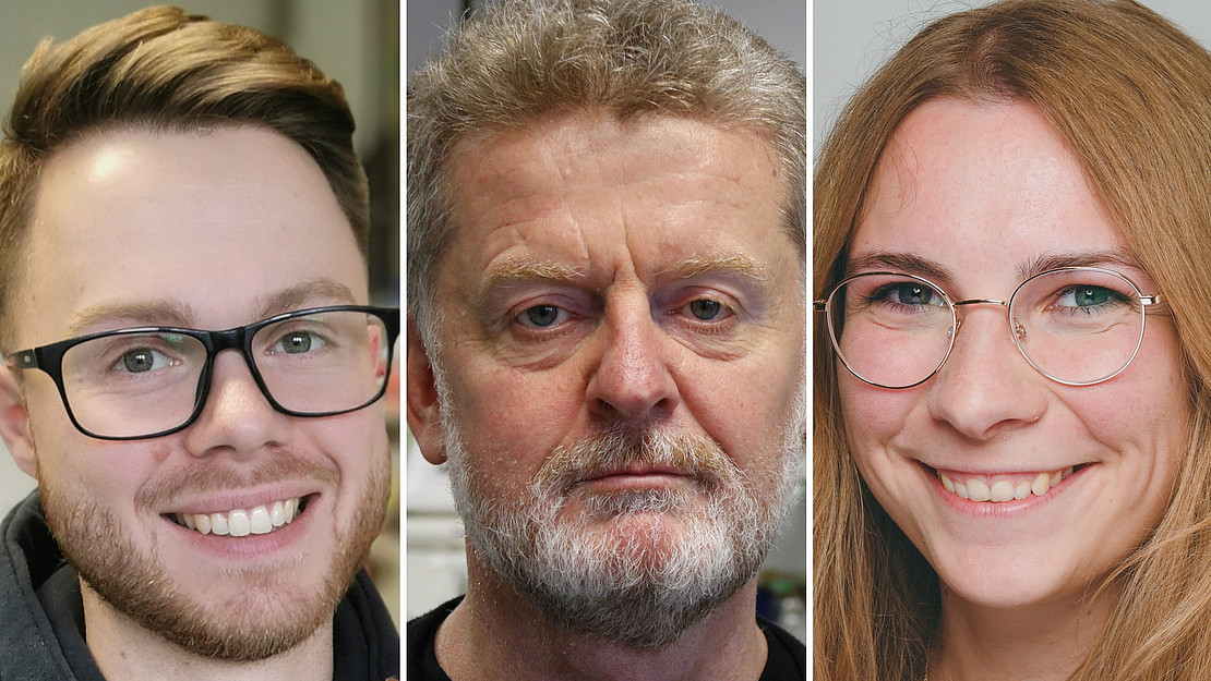 Das Foto zeigt Lars Kaduhr, Prof. Dr. Raffael Schaffrath und Katharina Zupfer 