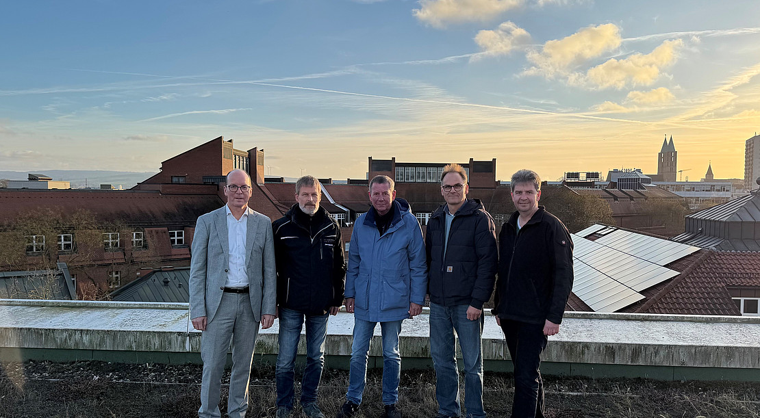 Group picture on the roof. 