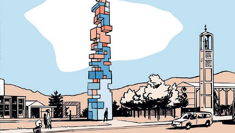 The graphic shows a lighthouse