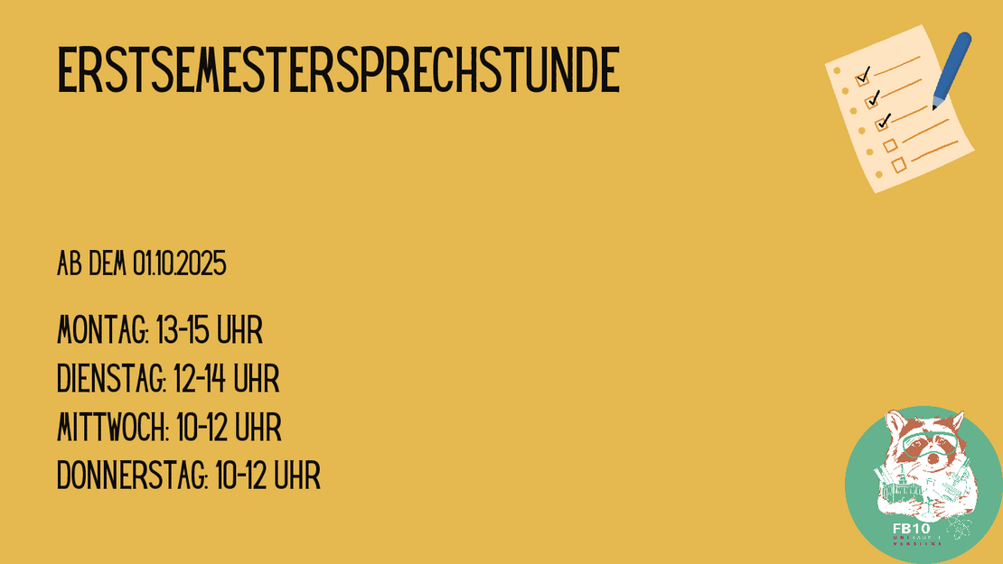 Sprechstunden Studienservice FB10