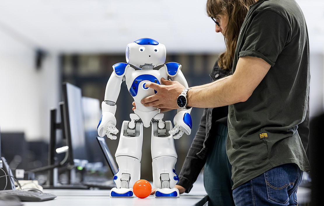 Small robot on a table