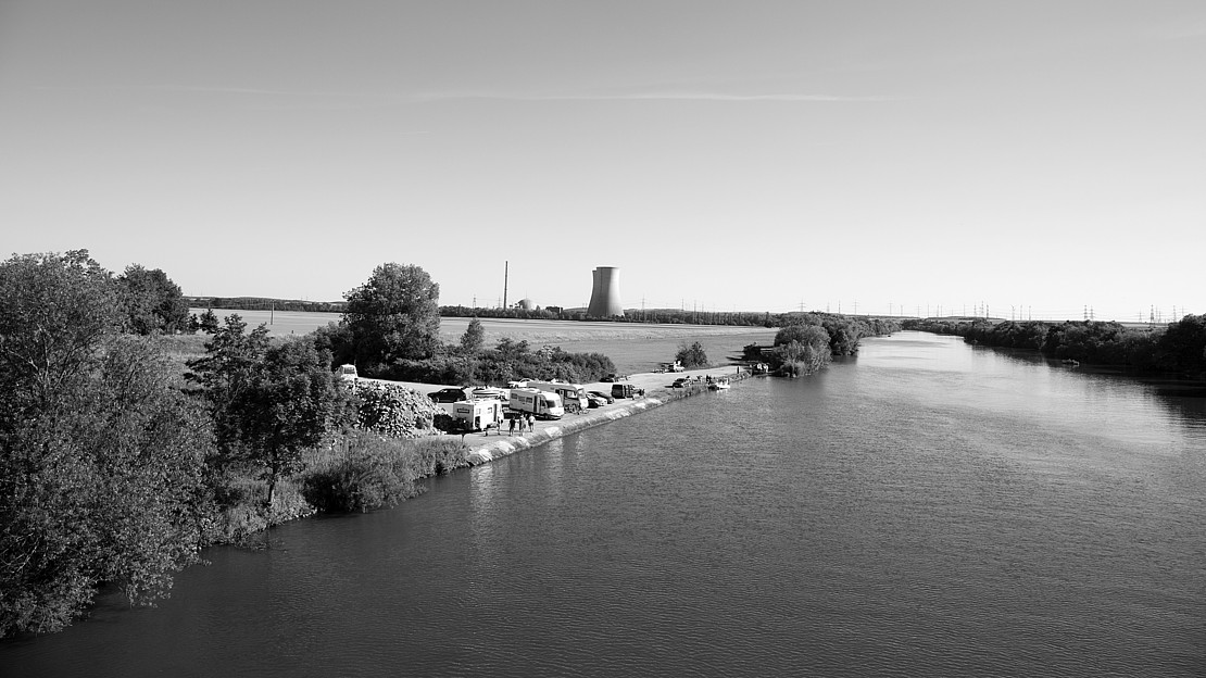 View of the Grafenrheinfeld nuclear power plant.